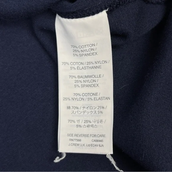 J. CREW navy blue cotton embellished short sleeve sweatshirt top, size M - Picture 11 of 12